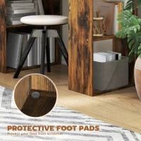 HOMCOM 120cm Computer Desk, Wooden PC Laptop Table with 6-Tier Storage Bookshelves, Home Office Working Study Desk, Writing Workstation, Rustic Brown Wood-Effect(m-6)