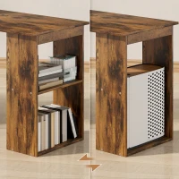 HOMCOM 120cm Computer Desk, Wooden PC Laptop Table with 6-Tier Storage Bookshelves, Home Office Working Study Desk, Writing Workstation, Rustic Brown Wood-Effect(m-7)