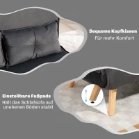 HOMCOM 2-Sitzer-Schlafsofa, Bettsofa, in Bett umwandelbare Couch, verstellbare Rückenlehne, Stoffbezug, Metallrahmen, Grau(m-7)
