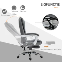 Vinsetto Ergonomische massage bureaustoel met 6 Vibratiepunten, Verstelbare Rugleuning en 360° Draaistoel Grijs(m-5)