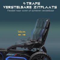 HOMCOM Go Kart Pedaal Go Kart Achteruit-en Vooruitversnelling, voor kinderen van 3 tot 8 jaar, Blauw + Zwart(m-6)