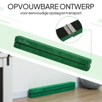 HOMCOM Opvouwbare Evenwichtsbalk, Antislip, Suèdebekleding, Robuust Hout, 210 x 10 x 6,5 cm, Groente(m-5)