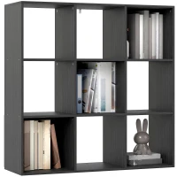 HOMCOM Nine-Cube Storage Shelf - Black(m-10)