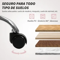 HOMCOM Silla de Escritorio Giratoria con Altura Ajustable Reposabrazos Respaldo Curvado Función de Basculante Rosa(m-6)