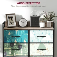 HOMCOM 8-Drawer Chest of Drawers - Blue(m-5)