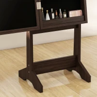 HOMCOM Freestanding Mirrored Jewellery Storage Cabinet - Dark Brown(m-9)