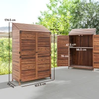 Outsunny 103.5 x 59 cm Wooden Garden Shed - Brown(m-3)