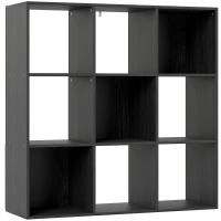 HOMCOM Nine-Cube Storage Shelf - Black