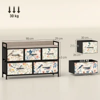 HOMCOM 5-Drawer Chest of Drawers - White(m-3)