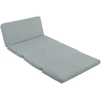 HOMCOM Sofá perezoso sillón convertible plegable en 4 partes con respaldo inclinable, 137,5 x 85,5 x 74 cm, gris claro(m-7)
