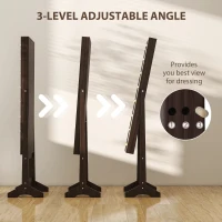 HOMCOM Freestanding Mirrored Jewellery Storage Cabinet - Dark Brown(m-6)