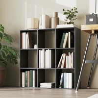 HOMCOM Nine-Cube Storage Shelf - Black(m-9)