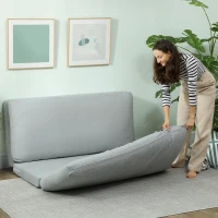 HOMCOM Divano paresseux poltrona convertibile pieghevole in 4 parti con schienale reclinabile, 137,5 x 85,5 x 74 cm, grigio chiaro(m-3)