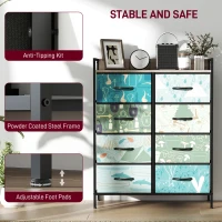 HOMCOM 8-Drawer Chest of Drawers - Blue(m-7)