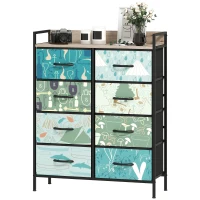 HOMCOM 8-Drawer Chest of Drawers - Blue(m-11)