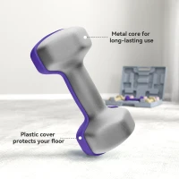 SPORTNOW 9kg Hex Dumbbells Set of 6, Hand Weights with Carry Case for Home Gym Strength Training, 2 x 1kg, 2 x 1.5kg, 2 x 2kg(m-6)