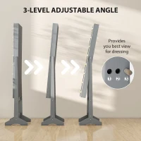 HOMCOM Freestanding Mirrored Jewellery Storage Cabinet - Grey(m-6)