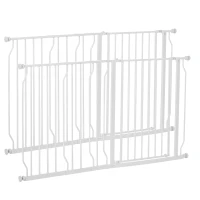 PawHut Lot de 2 barrières de sécurité barrière pour animal domestique longueur réglable escaliers couloirs portes sans perçage(m-10)