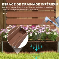 Outsunny Jardinière surélevée avec treillis pour plantes grimpantes bac à fleurs de 64L, composite bois-plastique et aluminium(m-7)
