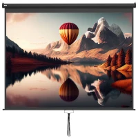 HOMCOM Ecran pentru Proiector 120 Inch Format 16:9/4:3 Reglabil, Ecran de Proiecție Compact, 244x183 cm, Negru(m-11)
