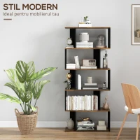 Homcom Biblioteca Moderna – 10 Rafturi Deschise, 5 Nivele(m-5)