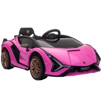 HOMCOM Kinder-Elektroauto, Lamborghini, 3-5 km/h, Fernsteuerung, für 3-5 Jahre, Rosa(m-19)
