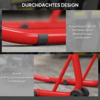 HOMCOM Stojak Motocyklowy Zestaw do Przedniego/Tylniego Koła Podnośnik Motocyklowy do 544 kg Stalowy Czerwony(m-7)