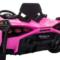 HOMCOM Kinder-Elektroauto, Lamborghini, 3-5 km/h, Fernsteuerung, für 3-5 Jahre, Rosa(m-16)