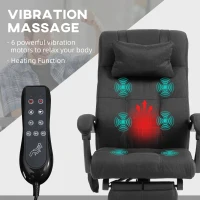 Vinsetto Office Chair with 6-point Vibration Massage and Heat, Computer Chair with Adjustable Height, Head Pillow, Footrest for Home, Black(m-4)