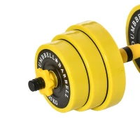 HOMCOM Set aus Kurzhanteln oder Langhanteln 20 kg - inklusive Verlängerungsstange - verstellbares Krafttraining - Muskel- und Gewichtheben(m-5)