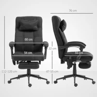 Vinsetto Office Chair with 6-point Vibration Massage and Heat, Computer Chair with Adjustable Height, Head Pillow, Footrest for Home, Black(m-3)