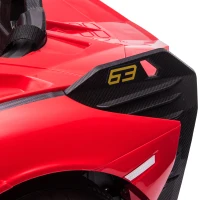 HOMCOM Kinderfahrzeug 12V 2 Fahrmodi Lamborghini SIAN SUV-Auto-Spielzeug Elektroauto mit Fernbedienung Musik(MP3/USB) Licht 37-60 Monate Metall Rot 108 x 62 x 40 cm(m-11)