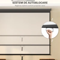 HOMCOM Ecran pentru Proiector 120 Inch Format 16:9/4:3 Reglabil, Ecran de Proiecție Compact, 244x183 cm, Negru(m-4)