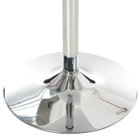 HOMCOM Bartisch Bistrotisch Pub Höhenverstellbarer Quadratischer Stehtisch Tisch Stahl Weiß 60 x 60 x 69-92 cm(m-13)