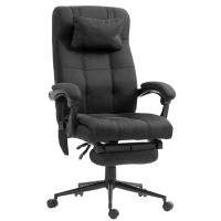 Vinsetto Office Chair with 6-point Vibration Massage and Heat, Computer Chair with Adjustable Height, Head Pillow, Footrest for Home, Black(m-1)