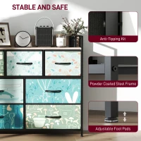 HOMCOM 7-Drawer Chest of Drawers - Blue(m-7)