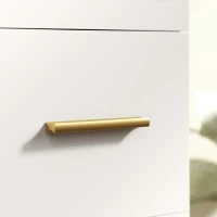 HOMCOM Meuble Sous-Lavabo avec Découpe en U, Armoire et 3 Tiroirs, Fermeture Amortie, 70x30x65 cm, Blanc(m-3)