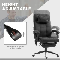 Vinsetto Office Chair with 6-point Vibration Massage and Heat, Computer Chair with Adjustable Height, Head Pillow, Footrest for Home, Black(m-5)
