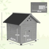 PawHut Poulailler Poulailler pour Canards, résistant aux intempéries, 2 Portes, 2 Rampes, 78 x 90 x 92 cm, Gris clair + Noir(m-3)