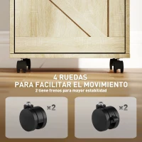 Vinsetto Cajonera de Oficina con 2 Cajones Cajonera con Ruedas con Cerradura Carpetas Colgantes para Tamaño A4 41x42x56cm Natural(m-6)