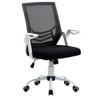 Vinsetto Silla de Oficina Ergonómica Silla de Malla con Altura Ajustable Reposabrazos Abatible Soporte Lumbar Transpirable para Adolescentes Adultos 62,5x55x94-104 cm Negro