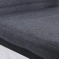 HOMCOM Lot de 4 chaises de salle à manger chaises de cuisine avec dossier haut pieds en métal et tissu en lin 41x50x97cm gris(m-8)