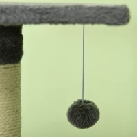 PawHut Rascador para Gatos Altura 116 cm Árbol para Gatos con Postes de Sisal Cueva Plataformas y Juguetes Gris Oscuro(m-8)