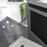 PawHut Casa per Anatre Pollaio Piccolo Animale, resistente alle intemperie, 2 ingressi, 2 rampe, 78 x 90 x 92 cm, Grigio Chiaro + Nero(m-3)