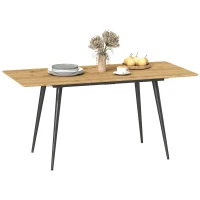 HOMCOM Table à manger pliante table extensible 120-160 cm jusqu'à 6 à 8 personnes avec pieds en acier, naturel(m-10)