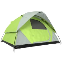 Outsunny Cort de Camping pentru 3-4 Persoane, Cort Impermeabil și Rezistent la UV, 3x3x1.8m, Galben și Gri(m-11)