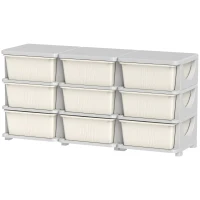 HOMCOM Kids Storage Unit, with Nine Drawers - Cream(m-11)