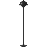 HOMCOM Candeeiro de Pé Moderno com Ecrã em Forma de Taça Refletora de Luz Interruptor de Pé Suporte E27 sem Lâmpada Ø35x155 cm Preto(m-1)