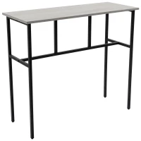 HOMCOM Bartisch-Set im Industriedesign, 6-teilig, 2 Tische und 4 Barhocker, Grau + Schwarz(m-12)