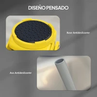 HOMCOM Gato Hidráulico para Coche 3T Altura de Elevación 75-505 mm con Bomba de Doble Pistón Ruedas Mango de Aluminio Amarillo(m-9)